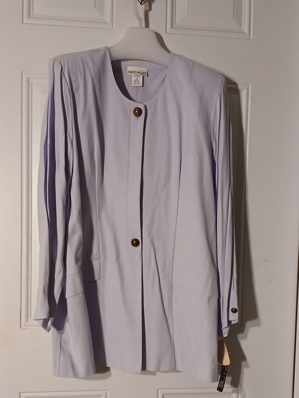 Decade Women's Light Lavender Round-Neck Blazer
